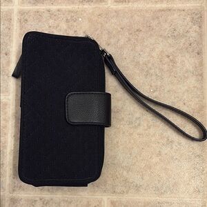 Black Quilted Vera Bradley Phone Wallet Case